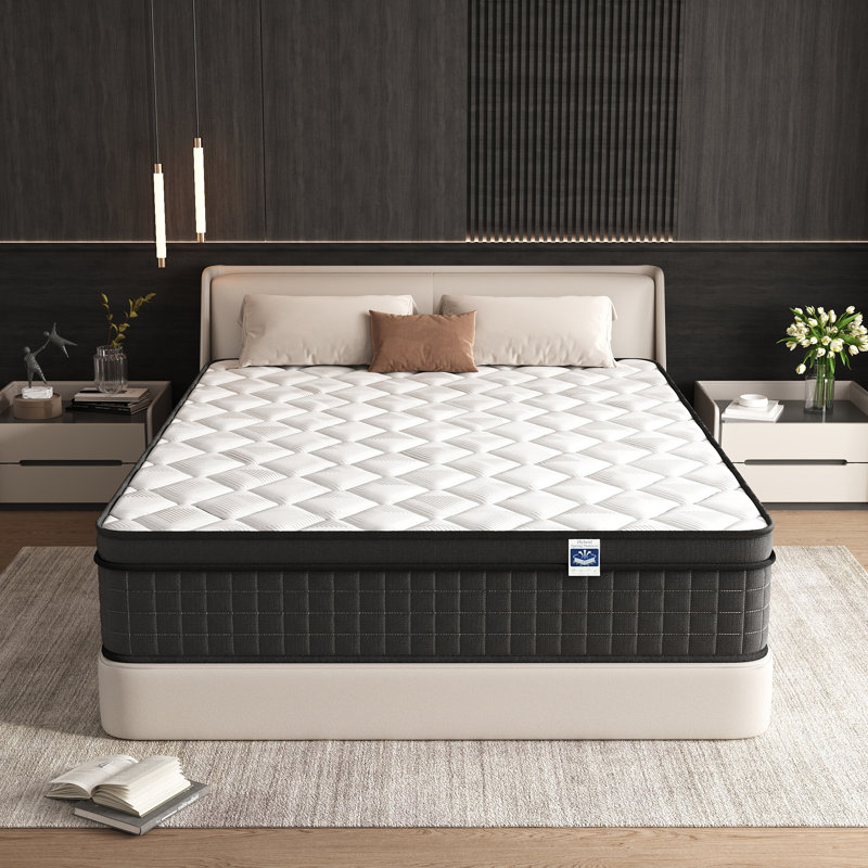 Matelas hybride 12 po en mousse viscoélastique gélifiée mi-ferme, CertiPUR-US, certifié OEKO-TEX, 12", Grand lit