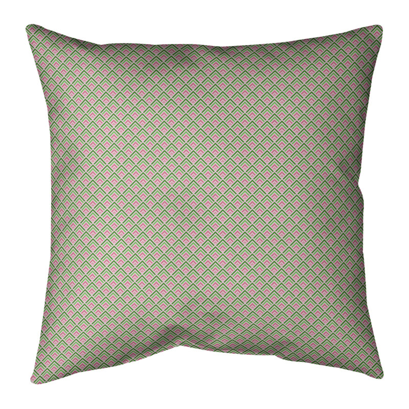 Katelyn Elizabeth Geometric Cotton Reversible Throw Pillow, Poly Fill, 16" H x 16" W, Green/Red