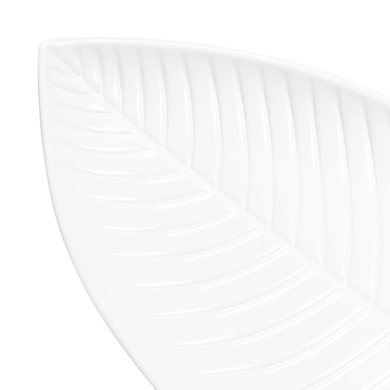 Plateau en mélamine Tropicana Leaf, Blanc, H 1 po x l 17,75 po x P 9,5 po