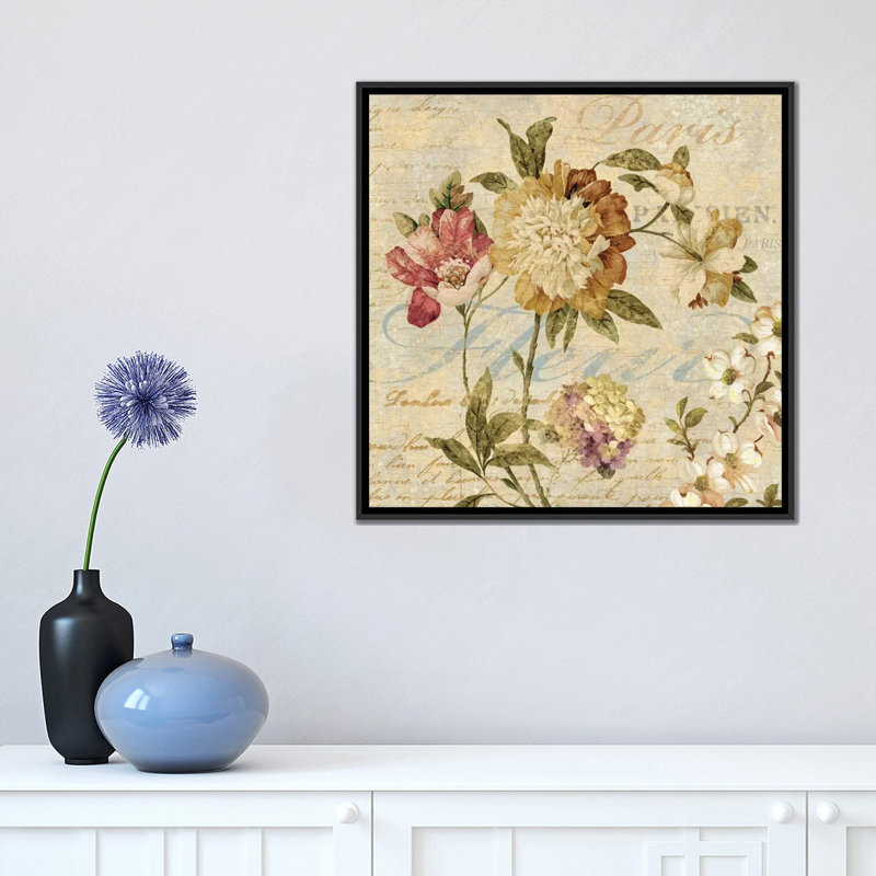 « ii », reproduction d’impression sur toile tendue Fleur Paris, H 18 po x l 18 po x P 1,5 po, Toile avec cadre flottant noir