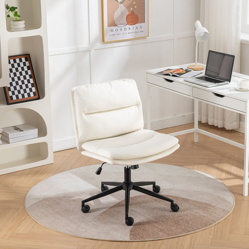 Fauteuil de bureau / de coiffeuse / siège large / pivotant réglable Bizerte, blanc, Blanc