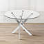 Round Glass Top Metal Base Dining Table