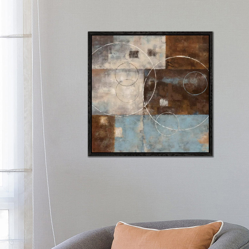 Double Vision II by Nan - Painting on Canvas, Black Framed, 45.72 cm H x 45.72 cm W x 3.175 cm D