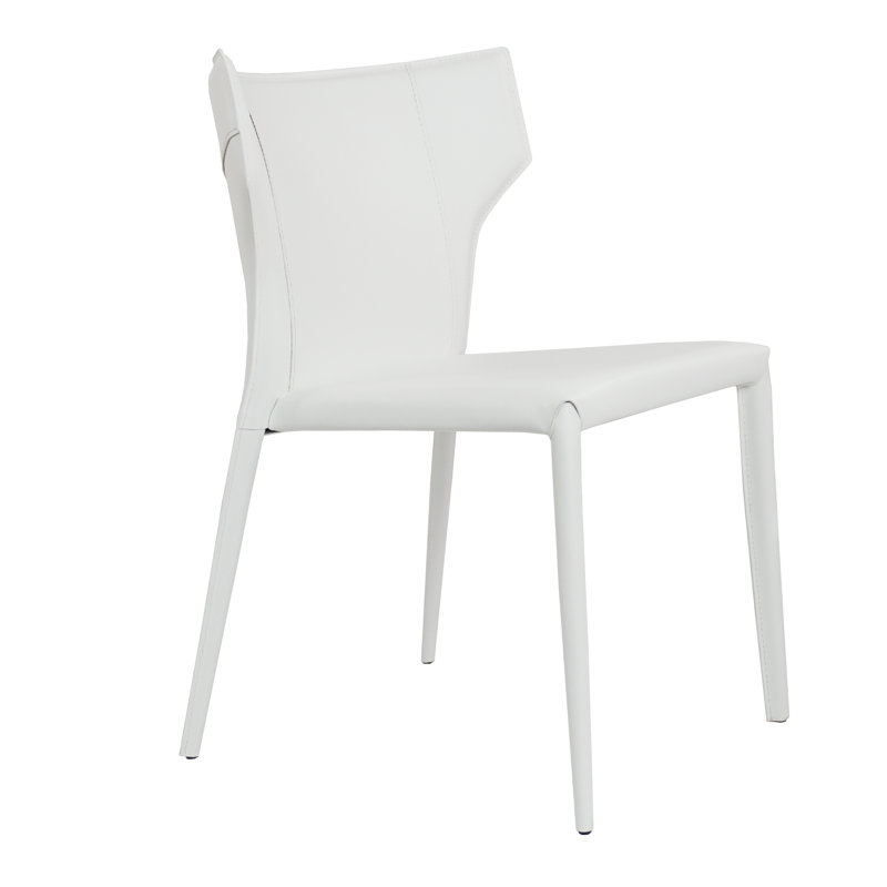 Kendryck Wingback Leather Dining Chair, White