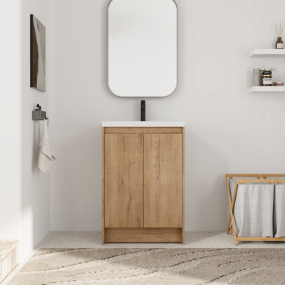 24'' Single Bathroom Vanity with Resin Top