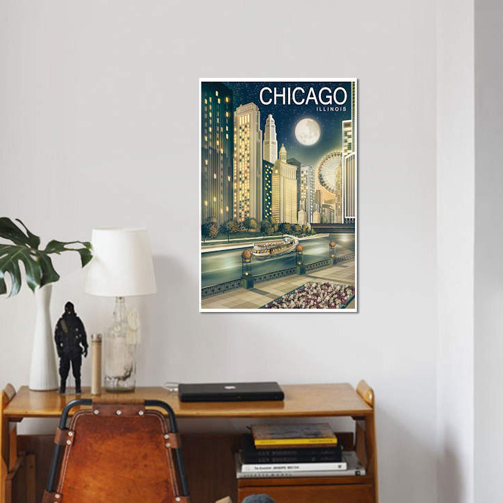 «Chicago II», impression sur toile, H 18 po x l 12 po x P 1,5 po, Toile tendue, Pas de tapis