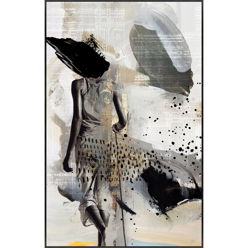 Son voyage, Toile avec cadre flottant noir, H 58,5 po x l 37,5 po, Pas de tapis