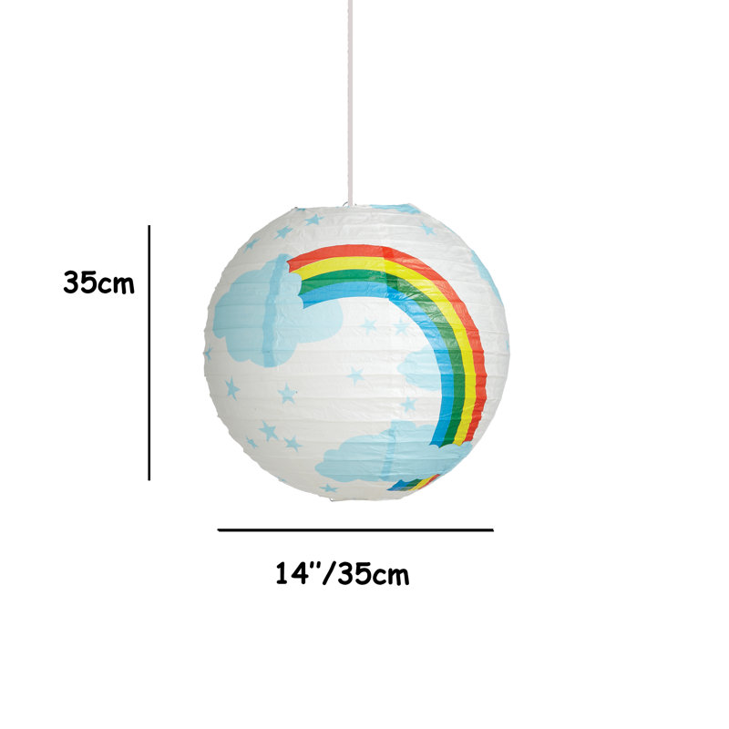 35cm H Paper Round Pendant Shade ( Screw On ), White