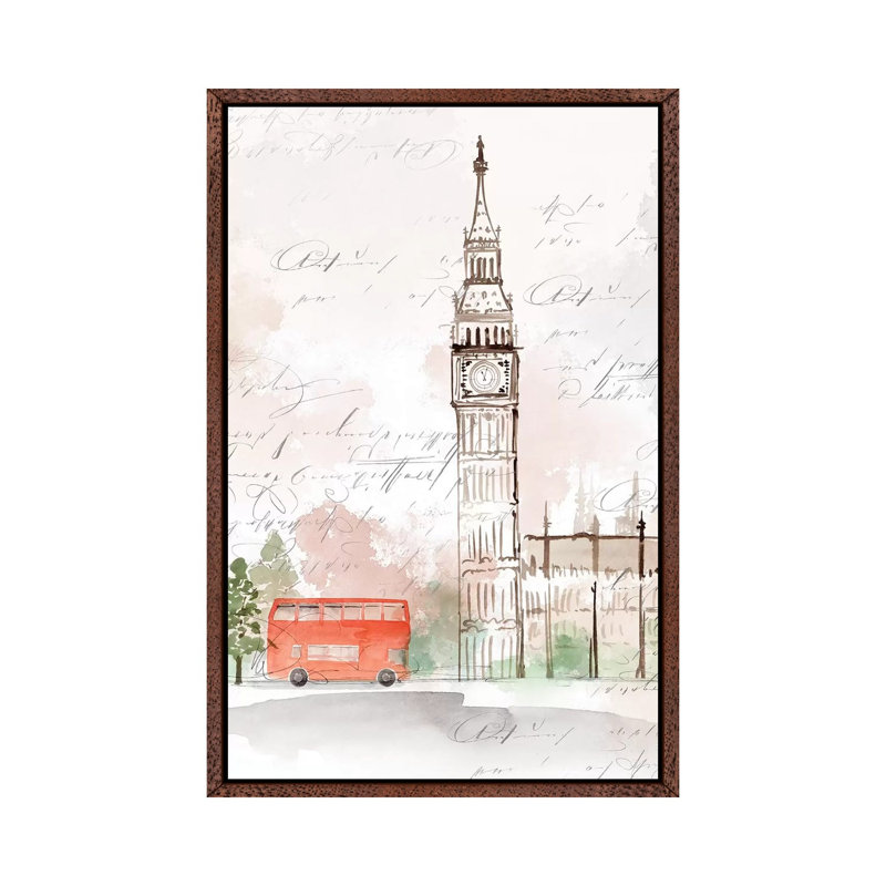 Big Ben London by Isabelle Z - Print on Canvas, Classic Brown Wood Framed, 152.5 cm H x 101.5 cm W