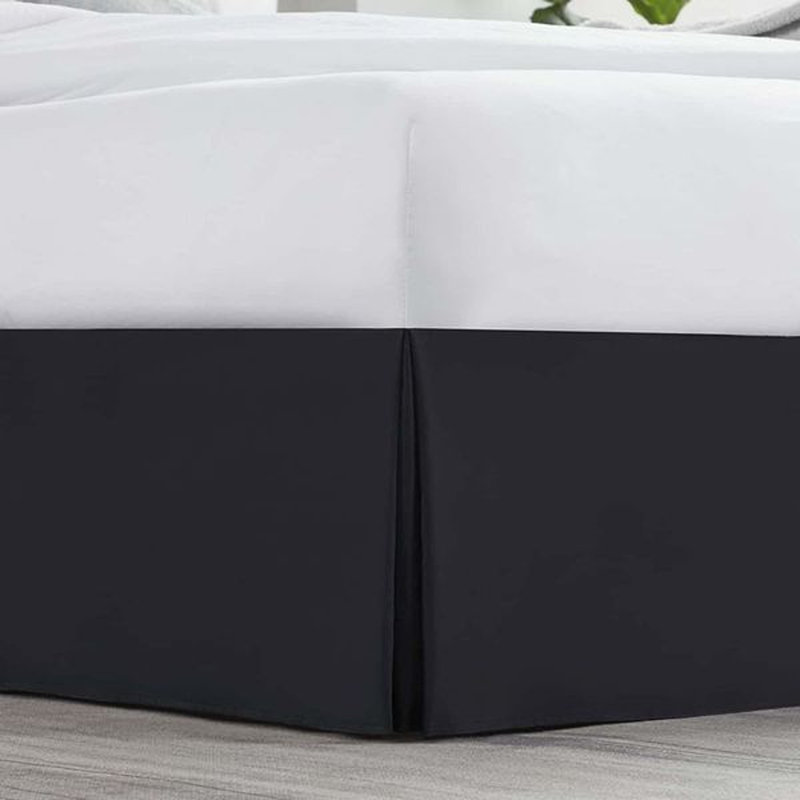 Luxury Pleated 14" Bed Skirt, Black, Full