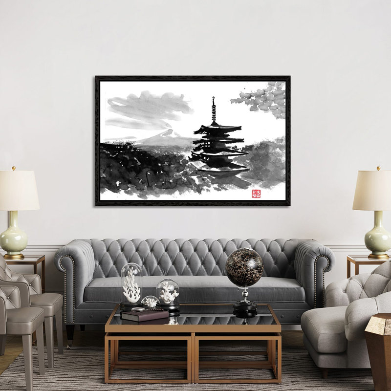 Temple by Péchane - Print on Canvas, Black Framed, 152.5 cm H x 101.5 cm W