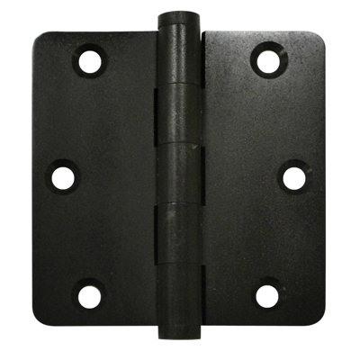 Deltana DSB35R426D-R 3-1/2" x 3-1/2" x 1/4" Radius Hinge, Residential in Brushed Chrome Pair