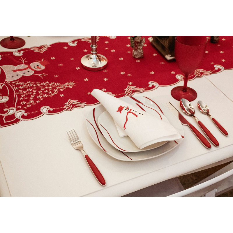 Josuel Snowman on Ivory Napkins (19" x 19")