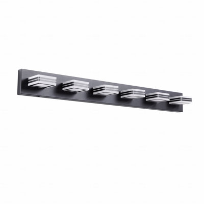 Luminaire de meuble-lavabo à DEL 6 lumières de style moderne - élégant pour une utilisation dans la salle de bain, fer et acrylique