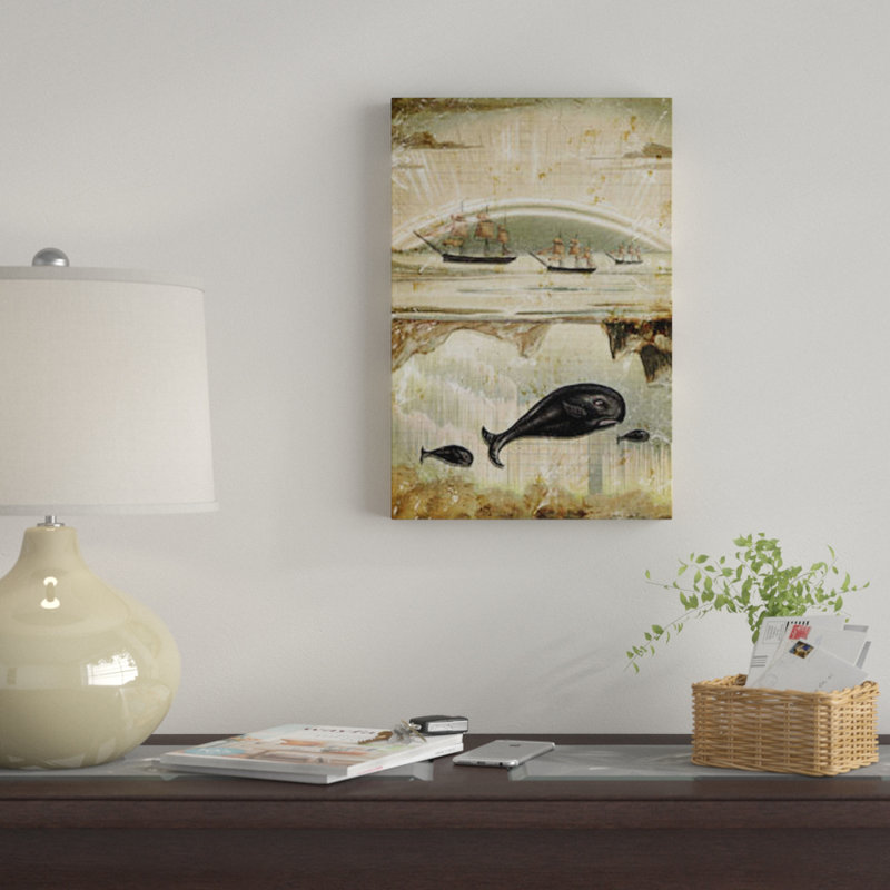 « paper baleine », reproduction d’impression sur toile, H 18 po x l 12 po x P 1,5 po, Toile tendue, Pas de tapis