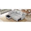 Canapé-lit gris en forme de L, équipé de rangement mobile, de ports, de prises de courant et d'un tissu d'ameublement en tissu escamotable en gris, rangement, ports pour la vie moderne-1167045367