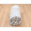 Tapis carré noué à la main 12 pi x 12 pi gris argenté en laine et soie pure 12 pi x 12 pi Sh63467
