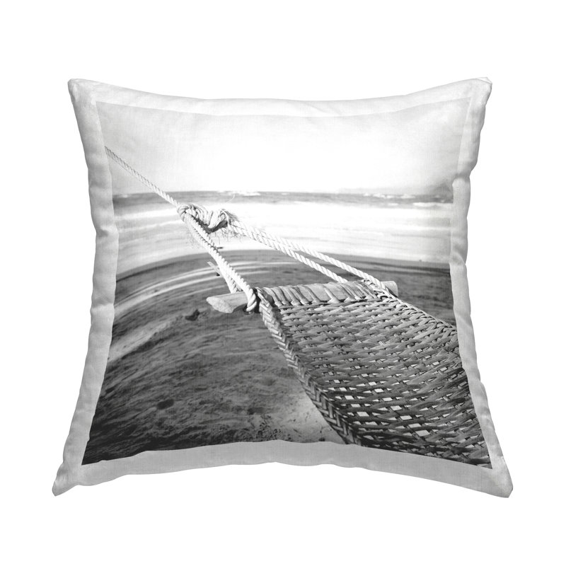 Stupell Industries Hammock Lounging by Shore Design by LSR Design Studio Throw Pillow