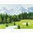 Golf Course With Mountains View Print On Canvas