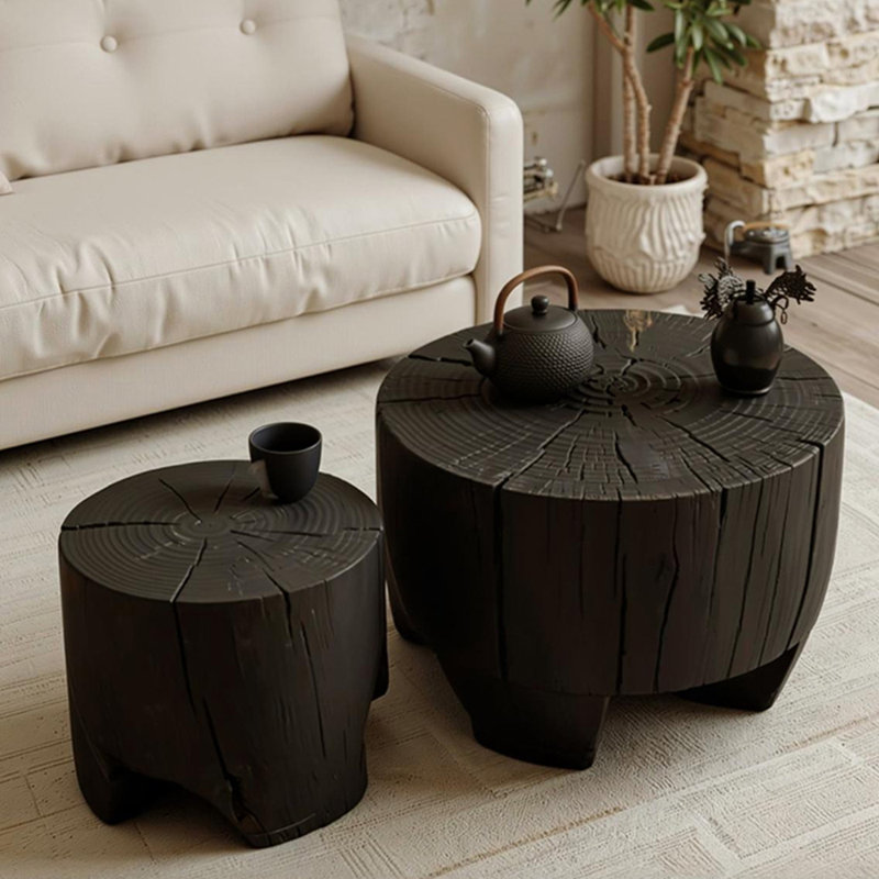 Modern style solid wood coffee table, 15.7" H x 27.5" L x 27.5" W