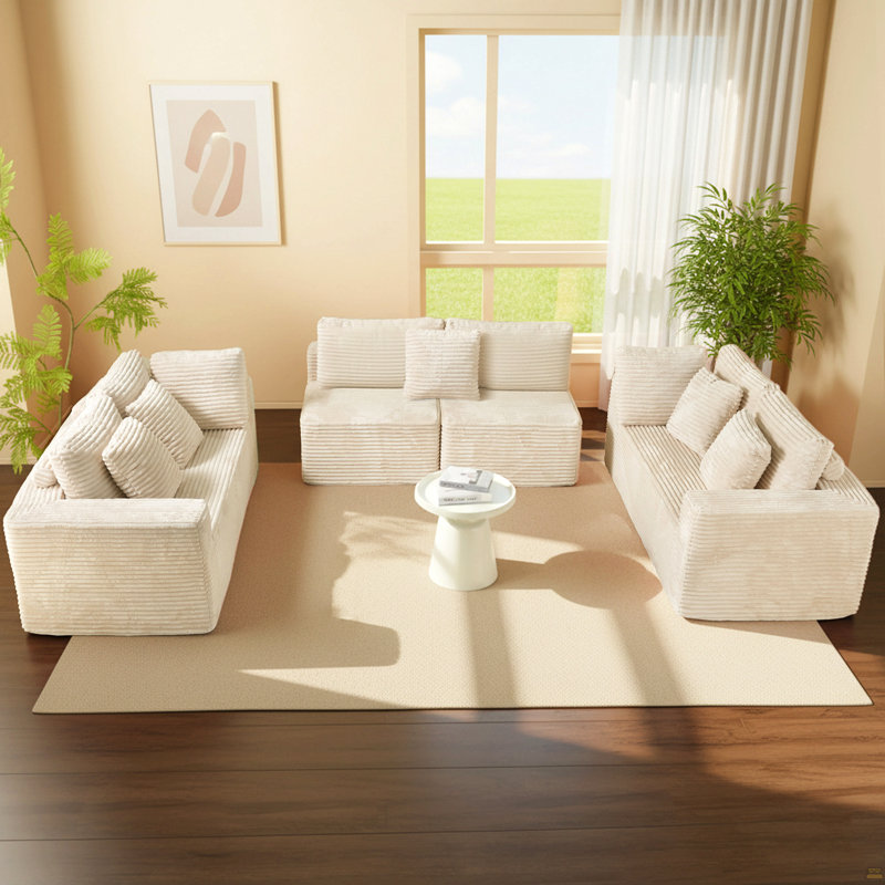 Canapé modulaire 135,5 po Corduroy