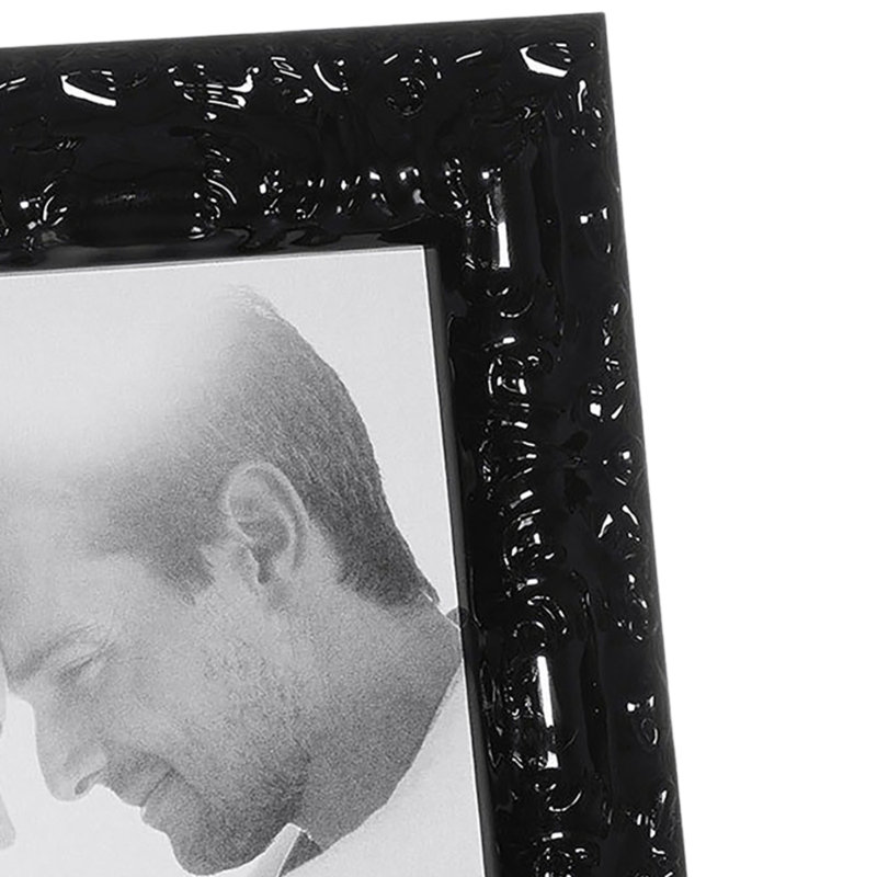 Cadre pour photo simple en bois embossé, 5 po x 7 po, Noir
