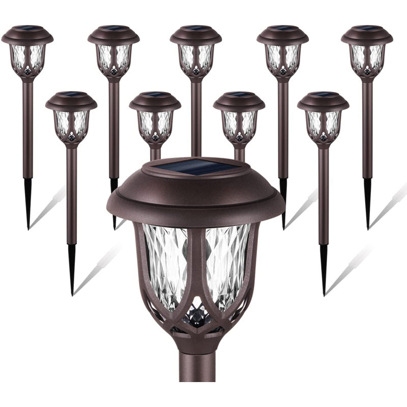 Lampe sur pied d'extérieur à DEL 4 po à énergie solaire intégrée, Gris foncé