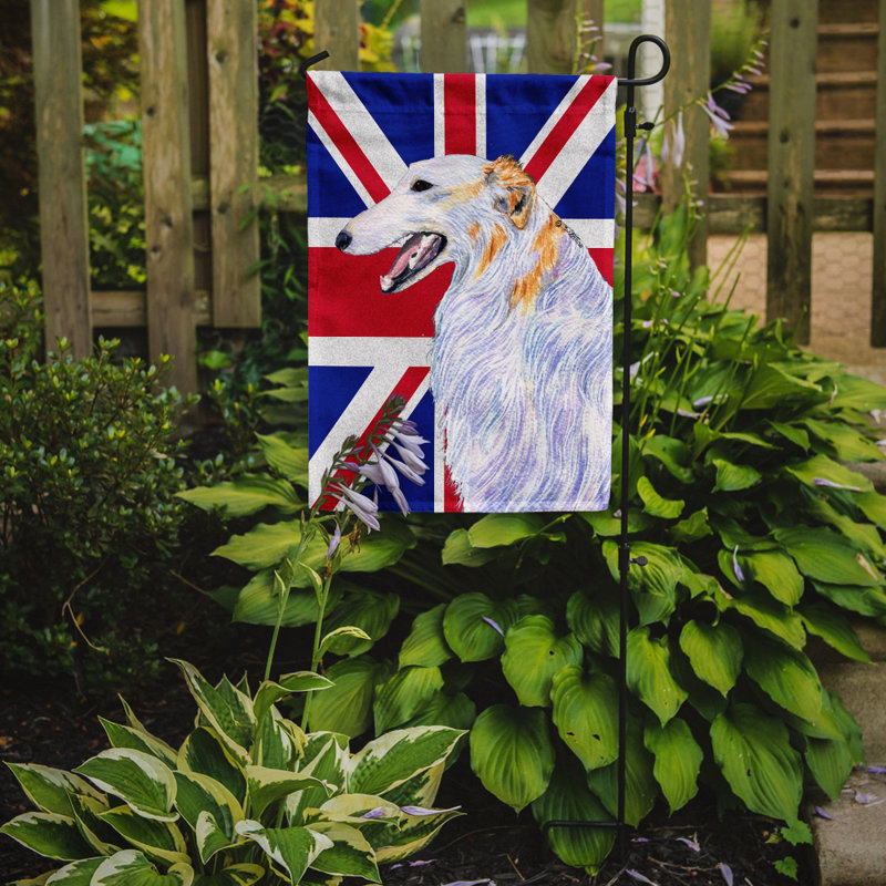 Drapeau de jardin 2 côtés english union jack, Barzoï