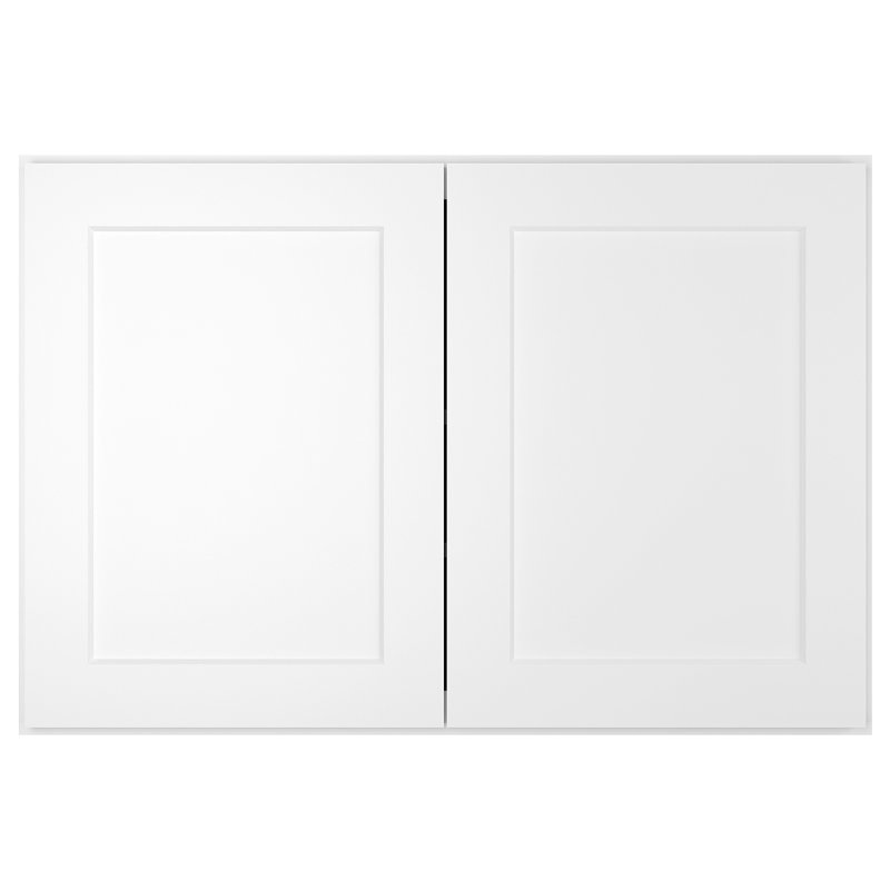 Armoire murale prête à assembler 2 portes, Blanc shaker, L 36 po x H 24 po x P 12 po