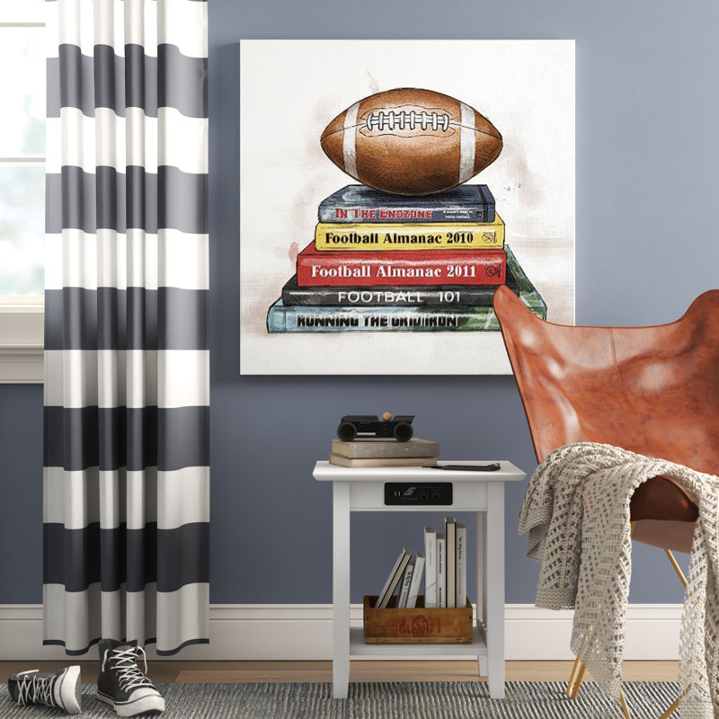 «Football Livres», impression sur toile tendue, H 12 po x l 12 po