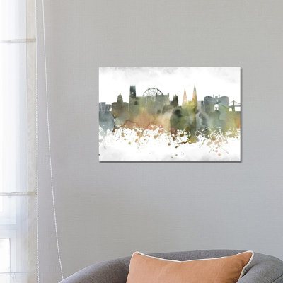Nottingham Skyline by WallDecorAddict - Wrapped Canvas Painting