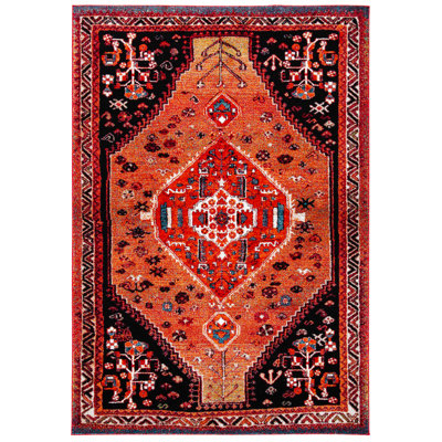 Tapis oriental orange / noir Emens