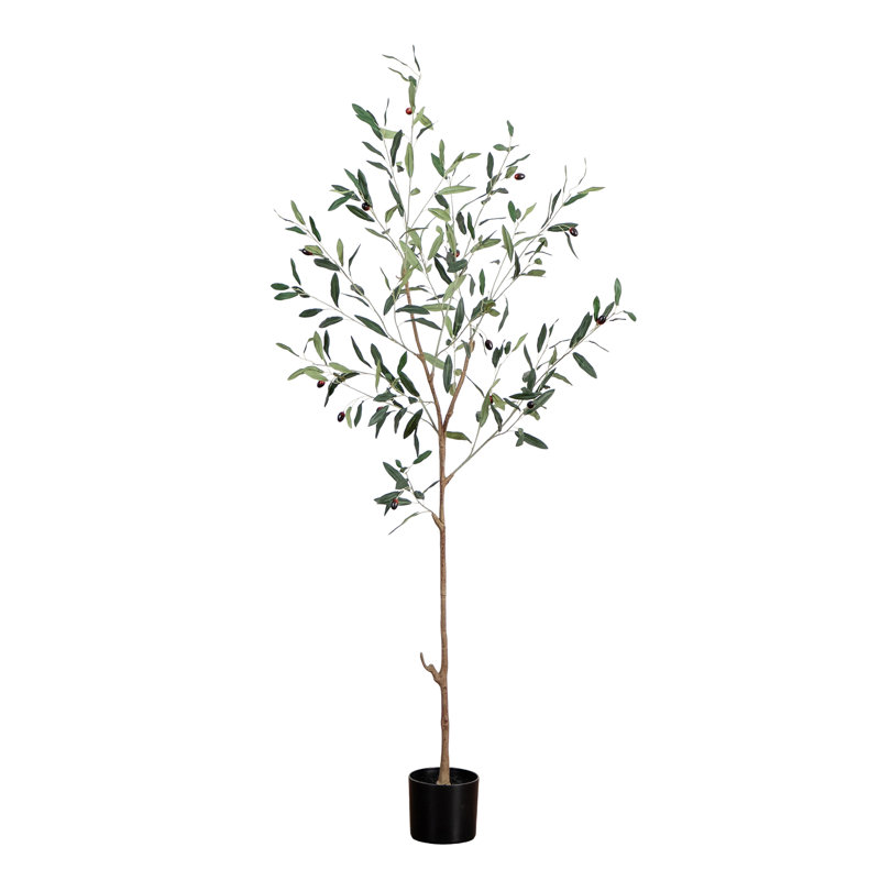 Artificial Slim Minimalist Olive Tree, 60" H x 22" W x 22" D