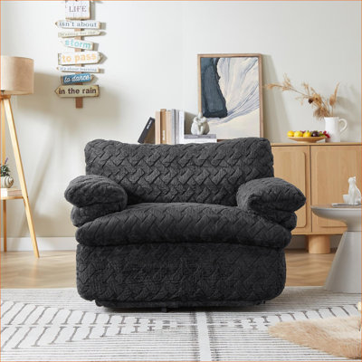 Liyasi Full Compression 360° Swivel Accent Chair for Adults, Upholstered Chair Seating for Living Room Bedroom