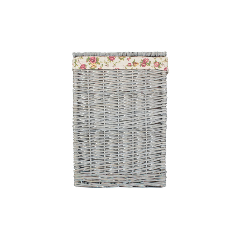 Wicker Laundry Basket with Lining, 50cm H x 33cm W x 33cm D