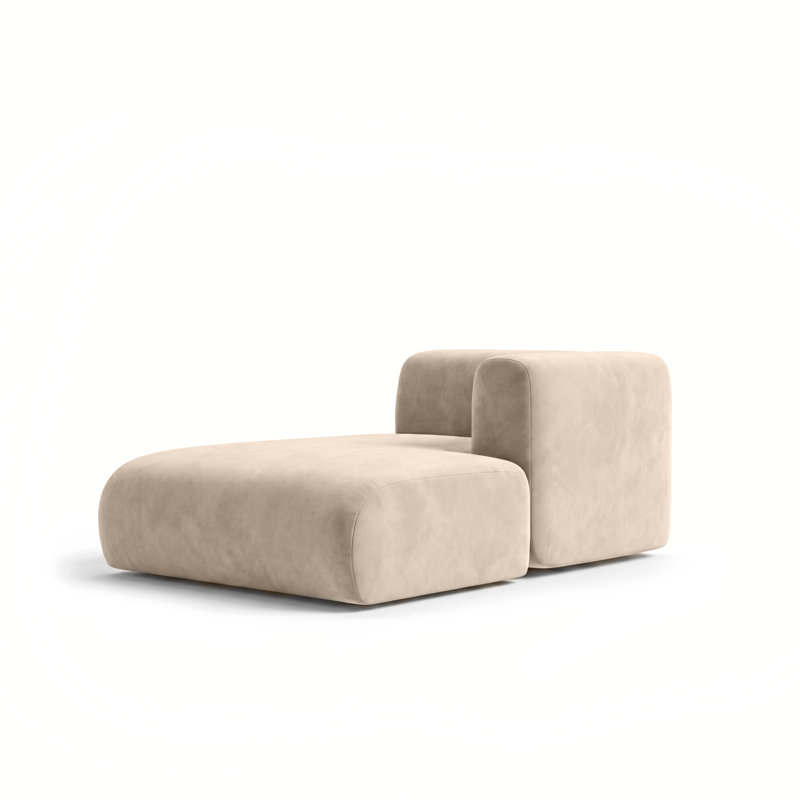 1 Seater Velvet Sofa & Chaise