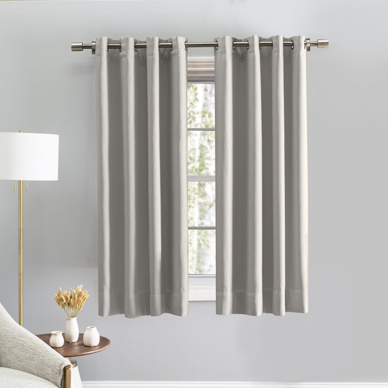 Tickmacrevan Thermal Blackout Patio Curtain Panel, Stone