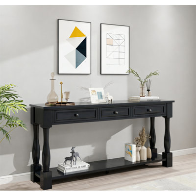 Console de 63 po de long avec tiroirs et tablette
