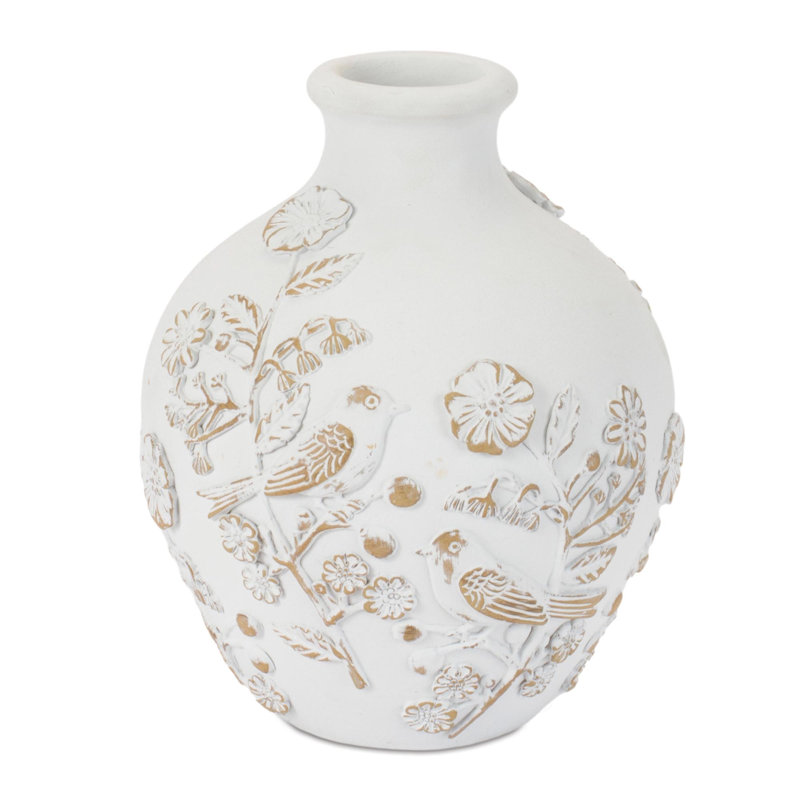 Vase embossé à motif floral