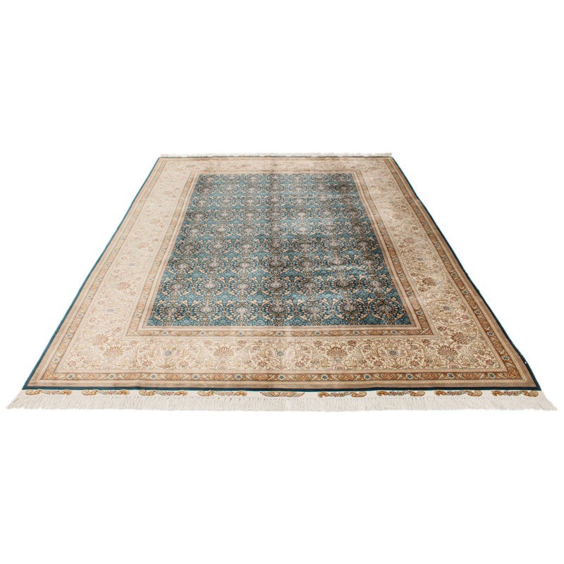Tapis turc bleu et ivoire 7 x 7 x 7