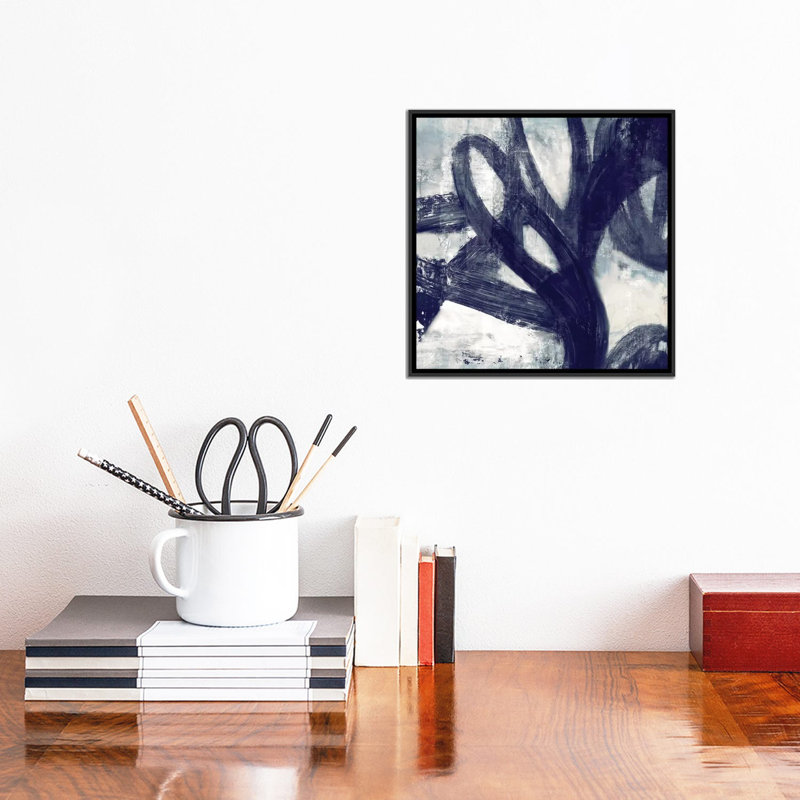 «Two Rings», reproduction sur toile, H 18 po x l 18 po x P 1,5 po, Toile avec cadre noir, Pas de tapis