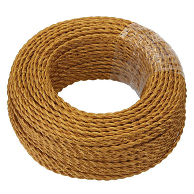Hansel 2Core Twisted Vintage Coloured 0.75Mm Braided Fabric Flexible Electrical UK Lighting Wire Cable