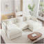 Canapé modulaire en U avec repose-pieds réversible, canapé d'angle convertible 5 places avec 2 repose-pieds, canapé moderne minimaliste et canapé pour le salon, blanc