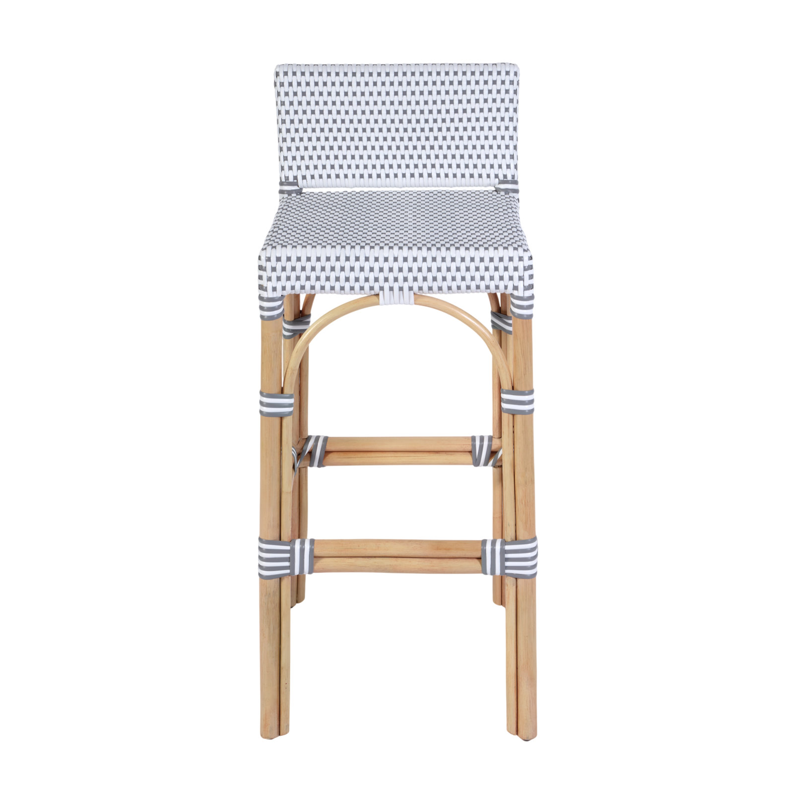Estella Bar and Counter Stool, White/Gray Dot, Bar Stool (30" Seat Height)