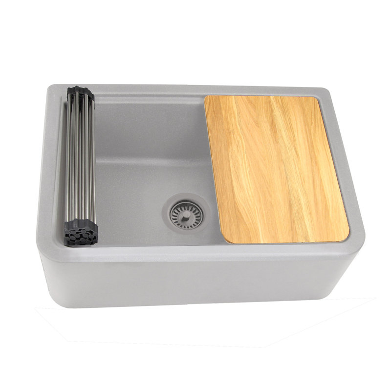 Plymouth 29.75'' L Single Basin Kitchen Sink, Gray