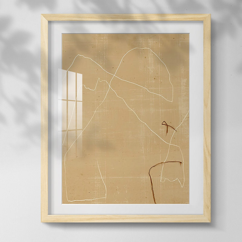 Sediments II, peinture sur papier encadrée, Naturel