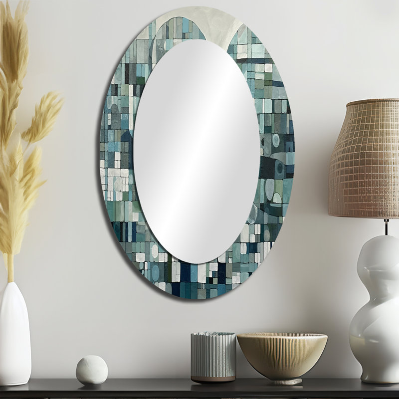 Miroir mural bleu et vert Bohemian Medley, 36 po x 24 po
