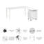 Bureau d'ordinateur avec classeur mobile à 3 tiroirs Bush L 72 po x L 30 po Bush Business Furniture Hustle-103146222