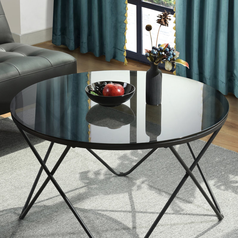 Afognak Cross Legs Coffee Table, 48" H x 80" W x 80" D