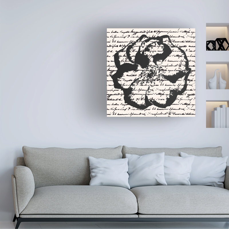 «Inky Floral III» sur, H 14 po x l 14 po